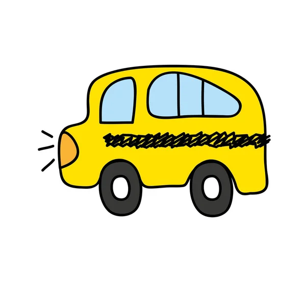 Автобусна школа малюнок ізольована ікона — стоковий вектор