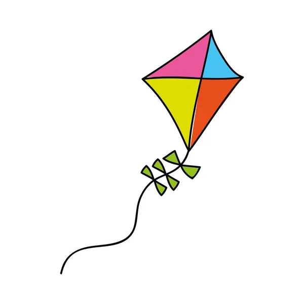 Mignon cerf-volant volant icône isolée — Image vectorielle