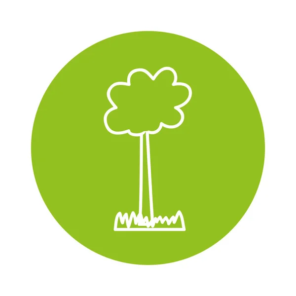 Izolované ikona silueta stromu rostlin — Stockový vektor