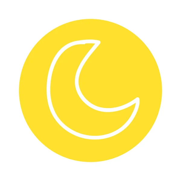 Lune mignonne icône isolée — Image vectorielle
