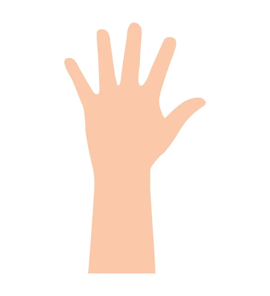 Mains humain jusqu'à icône isolée — Image vectorielle