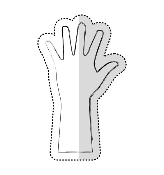 Ręce człowieka w górę odizolowanej ikony — Wektor stockowy