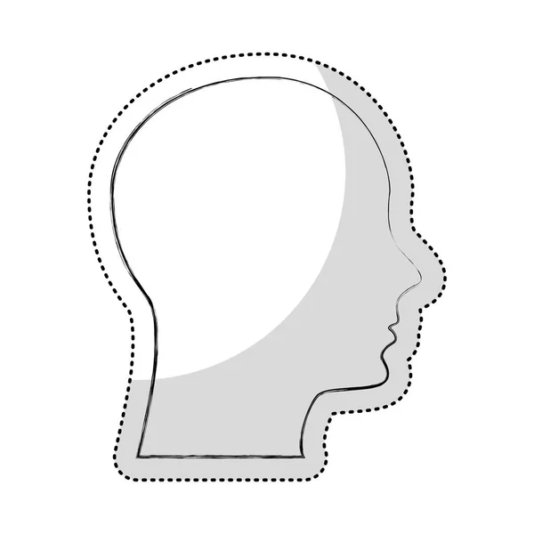 Kopf menschliches Profil isolierte Ikone — Stockvektor