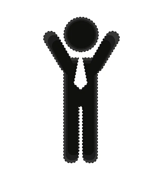 Silhouette homme d'affaires icône isolée — Image vectorielle