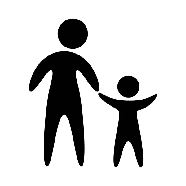 Familie ouders silhouet geïsoleerde pictogram — Stockvector