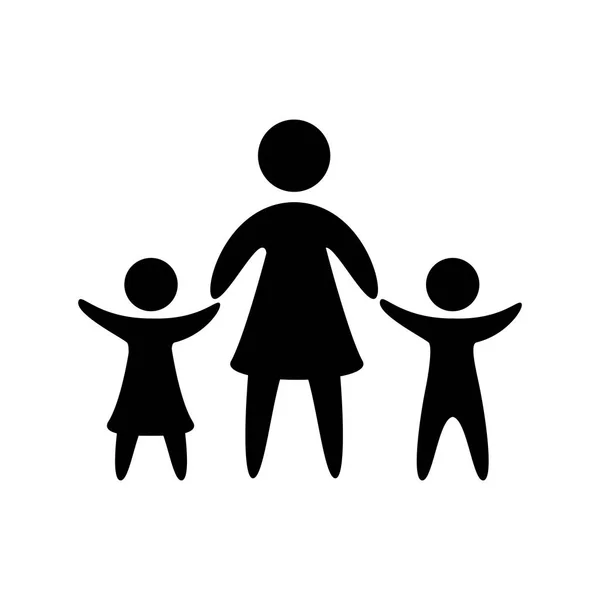 Famiglia genitori silhouette isolato icona — Vettoriale Stock