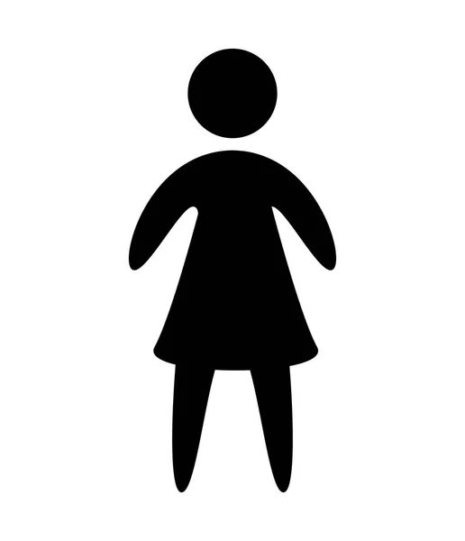 Silhouette femme icône isolée — Image vectorielle