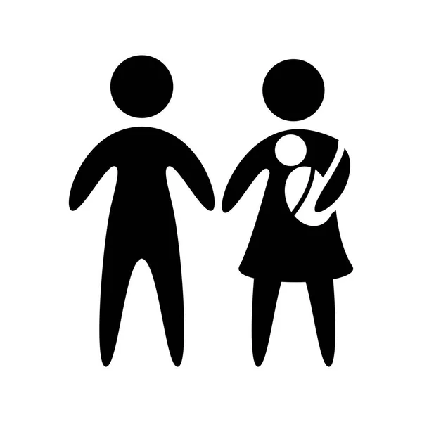 Family parents silhouette isolated icon — Stock Vector