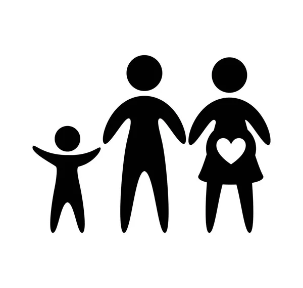 Familie Eltern Silhouette isolierte Ikone — Stockvektor
