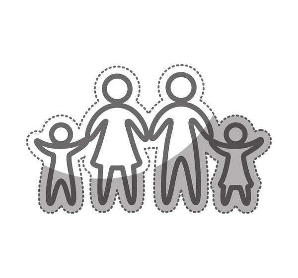 Ikona na białym tle rodziców rodzina sylwetka — Wektor stockowy