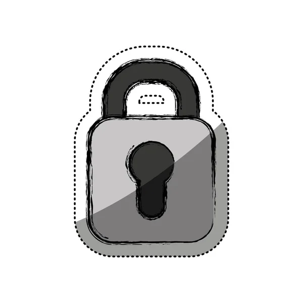 Cadenas icône isolée sécurisée — Image vectorielle