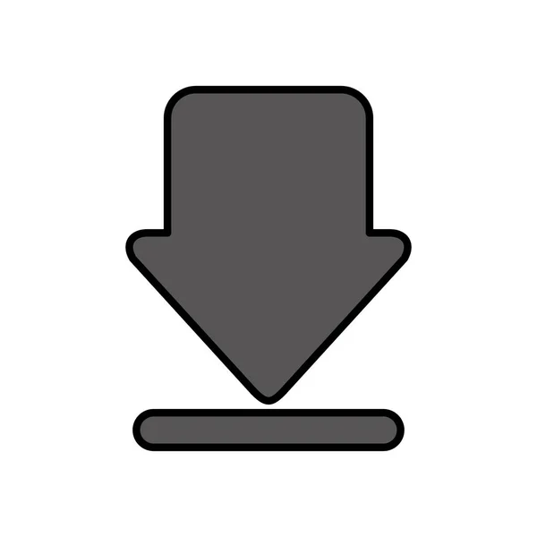 Flecha descargar icono aislado — Vector de stock