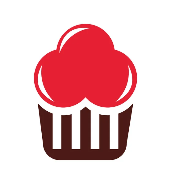Deliziosa icona dolce cupcake — Vettoriale Stock