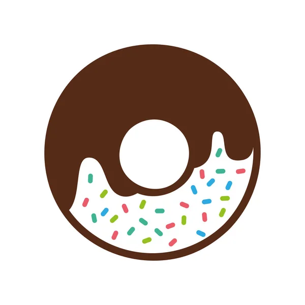 Donut dulce delicioso icono aislado — Vector de stock