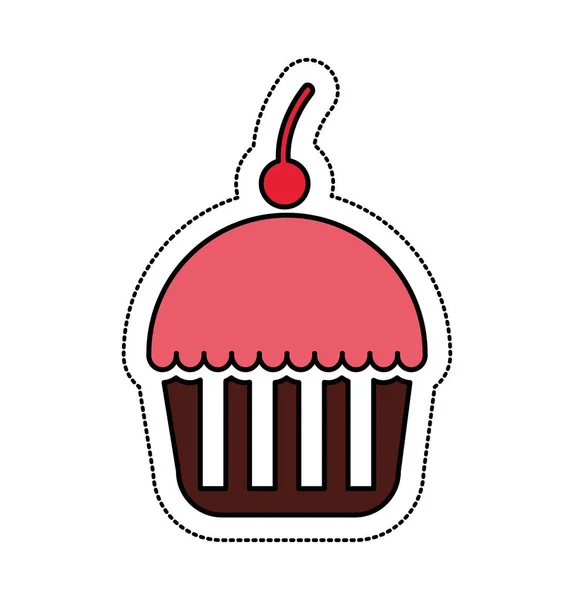 Läckra söta cupcake-ikonen — Stock vektor