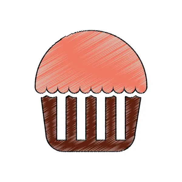 Lezzetli tatlı kek simgesi — Stok Vektör