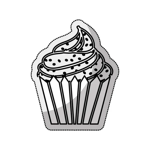 Delicioso ícone de cupcake doce — Vetor de Stock