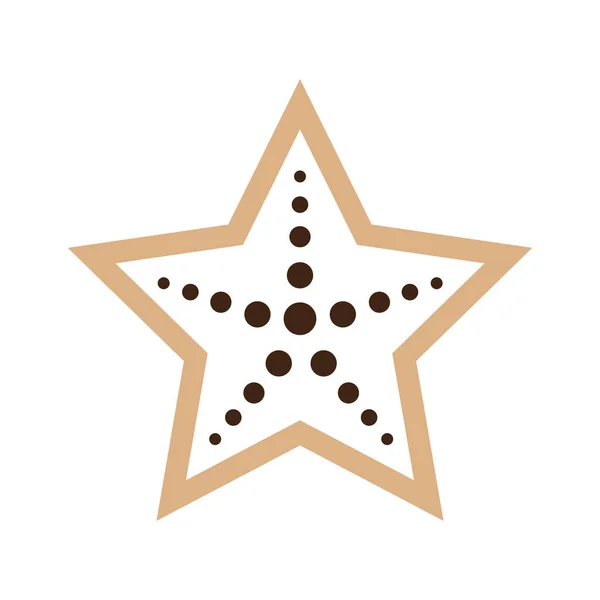 Estrella de mar playa aislado icono — Vector de stock