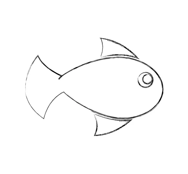Fisk djur isolerade ikonen — Stock vektor