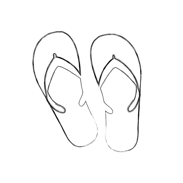 Flip flops isolated icon — Stock Vector