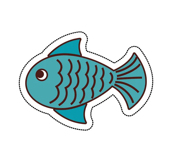 Fisch Tier Ikone isoliert — Stockvektor