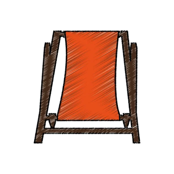 Cadeira de praia ícone isolado — Vetor de Stock