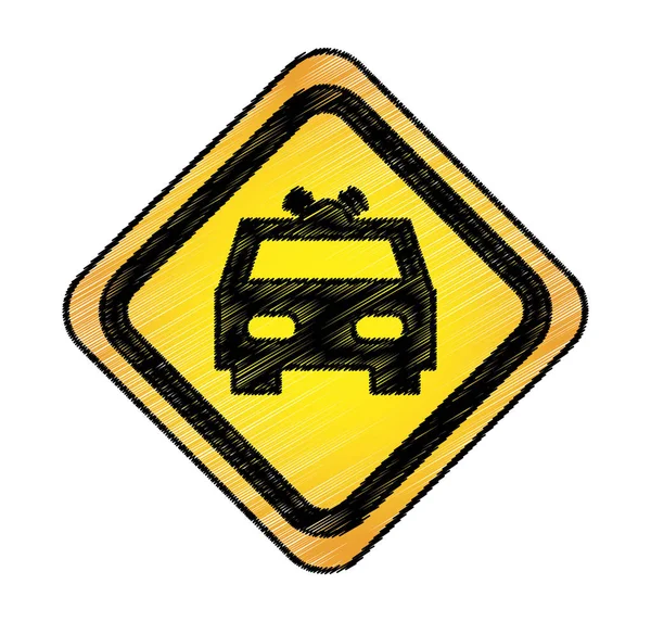 Patrol vehicle silhouette isolated icon — Stock Vector