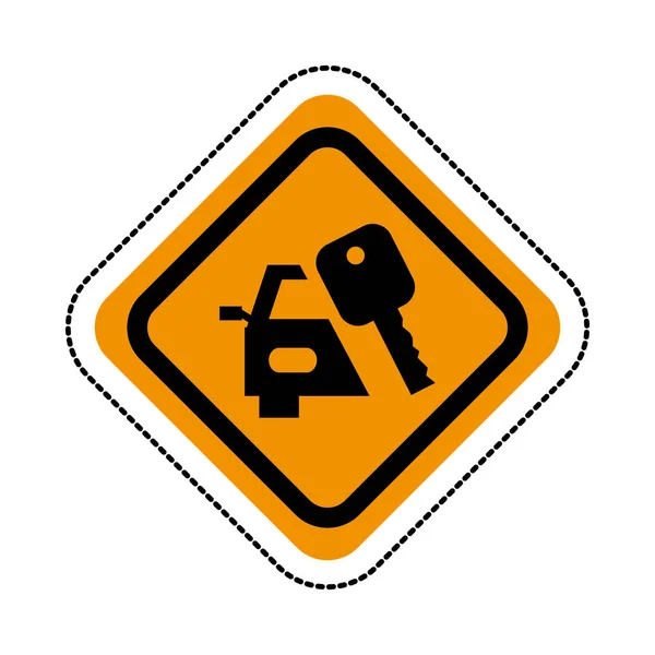 Klucz samochodowy ikona na białym tle — Wektor stockowy