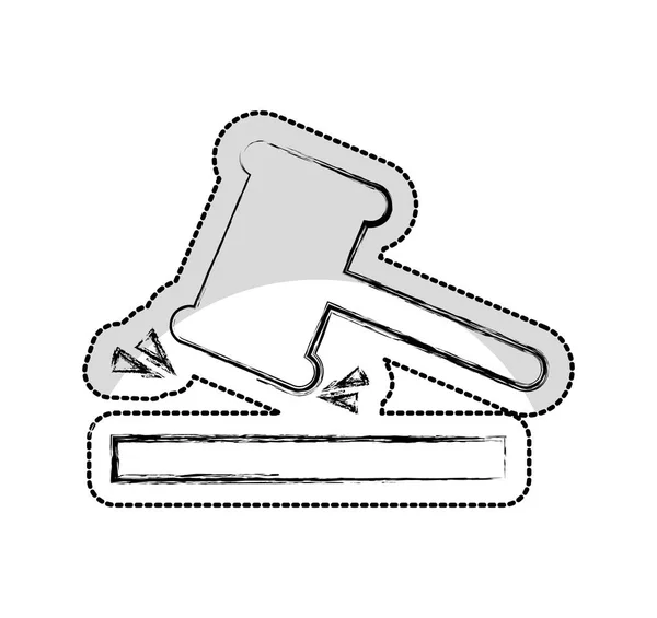 Justicia martillo icono aislado — Vector de stock