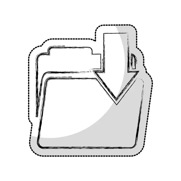 Cartella con freccia scaricare — Vettoriale Stock