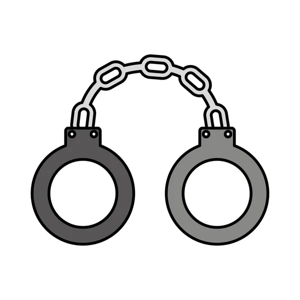 Handcuffs justice isolated icon — Stock Vector