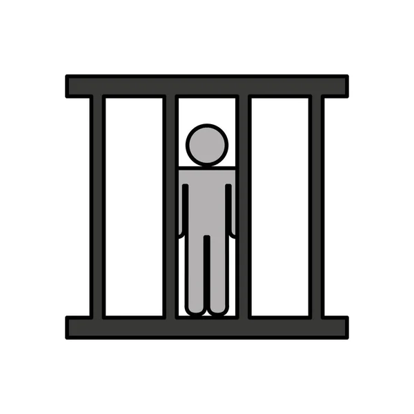 囚犯的头像剪影图标 — 图库矢量图片