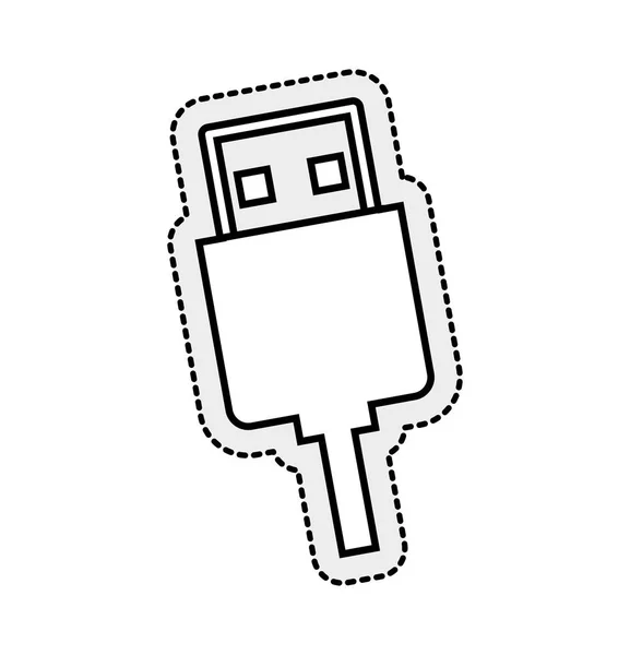 Conector usb ícone isolado — Vetor de Stock