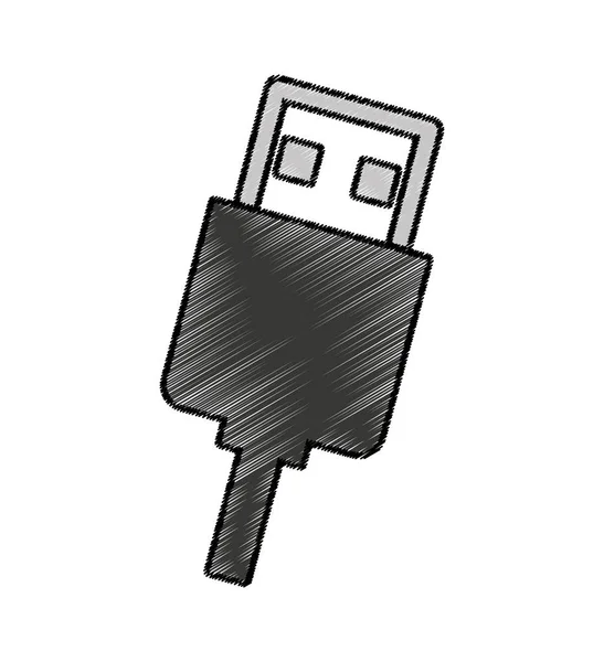 USB konektörü izole simgesi — Stok Vektör