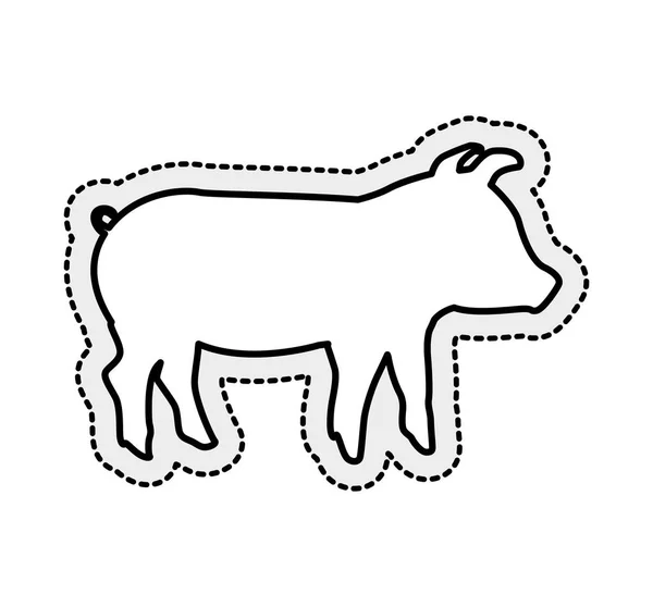 돼지 동물 농장 격리 된 아이콘 — 스톡 벡터