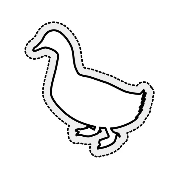 Pato animal granja aislado icono — Vector de stock