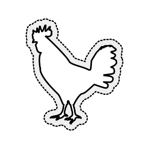 Gallo animal granja aislado icono — Vector de stock