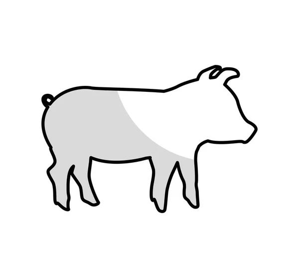 Pig animal farm isolated icon — Stock Vector