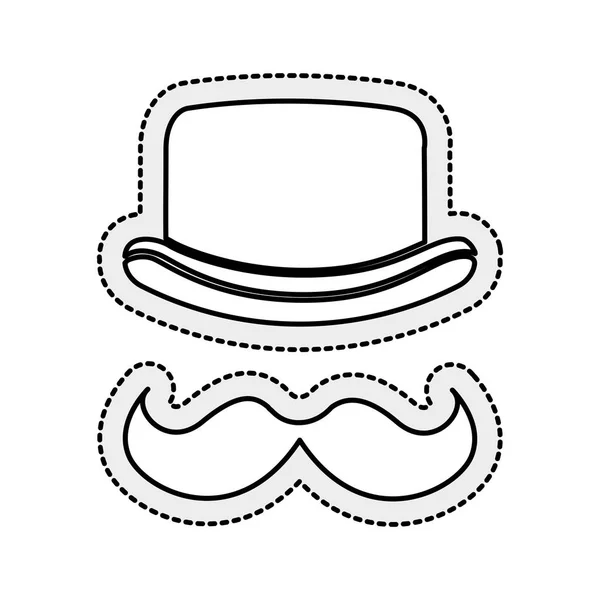 Hipster style hat accessory isolated icon — Stock Vector