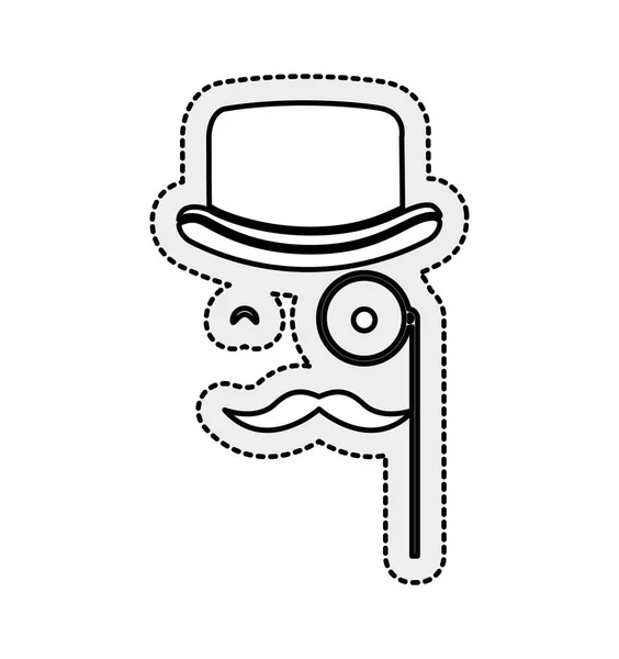 Estilo hipster sombrero accesorio aislado icono — Archivo Imágenes Vectoriales