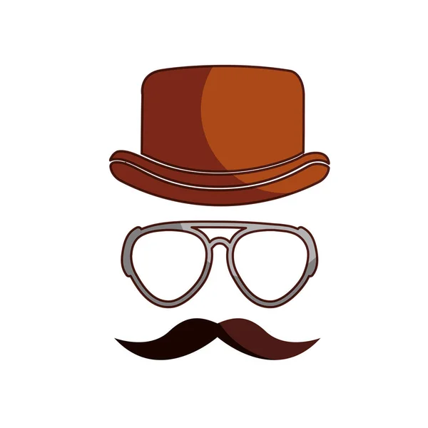 Estilo hipster sombrero accesorio aislado icono — Archivo Imágenes Vectoriales