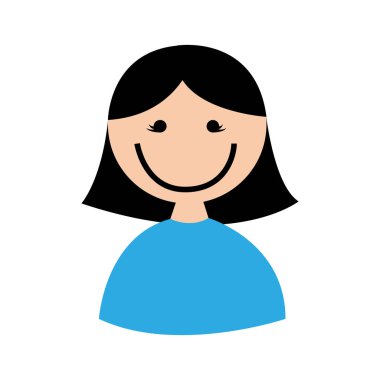 Tatlı kız karakteri izole edilmiş simgesi