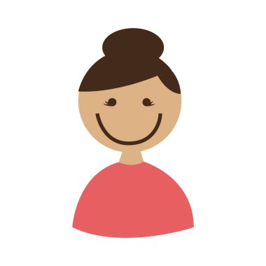 Tatlı kız karakteri izole edilmiş simgesi