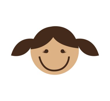 Tatlı kız karakteri izole edilmiş simgesi