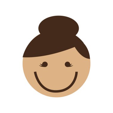 Tatlı kız karakteri izole edilmiş simgesi