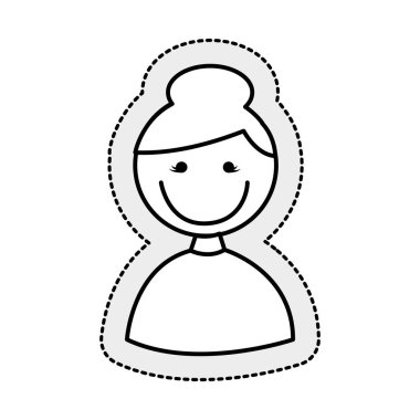 Tatlı kız karakteri izole edilmiş simgesi