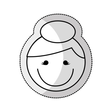 Tatlı kız karakteri izole edilmiş simgesi