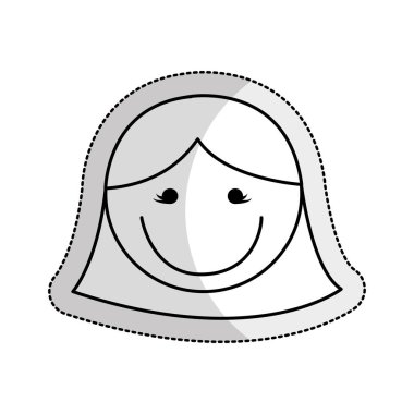 Tatlı kız karakteri izole edilmiş simgesi