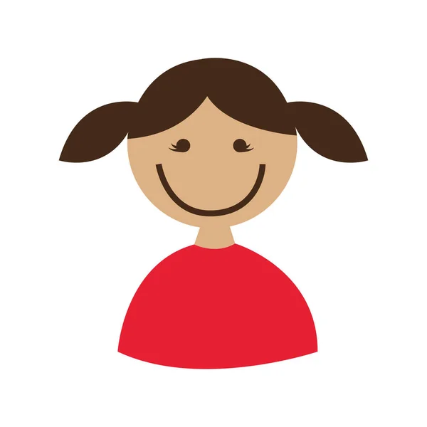 Schattig meisje karakter geïsoleerd pictogram — Stockvector
