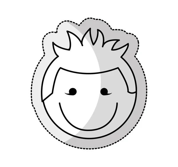 Aranyos fiú karakter ikonra — Stock Vector